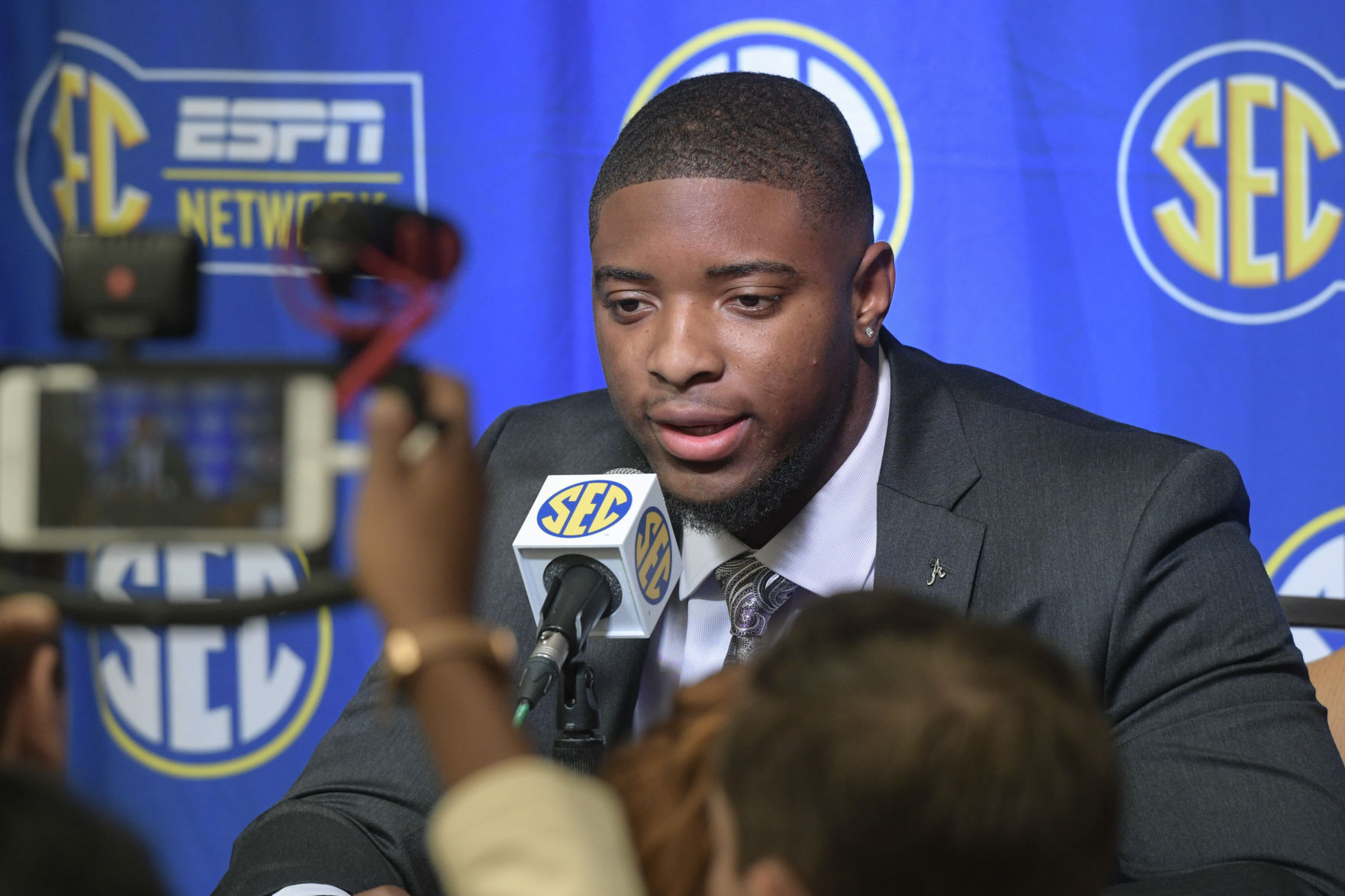 2018 SEC Media Days - Alabama's Anfernee Jennings